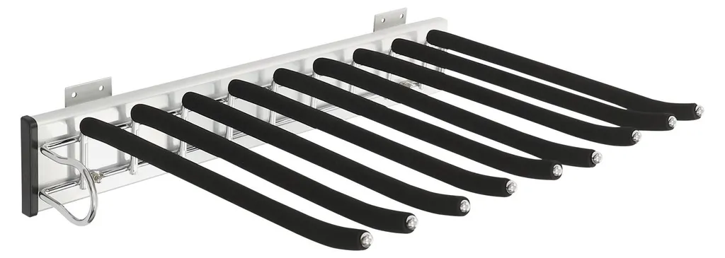 Porte-pantalons mural coulissant noir mat pour gain de place optimal