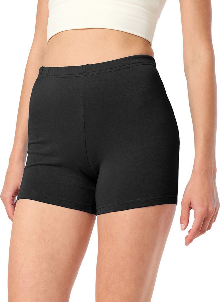 Merry Style Damen Shorts Radlerhose Kurze Hose Boxershorts aus Viskose MS10-283(Schwarz, S)