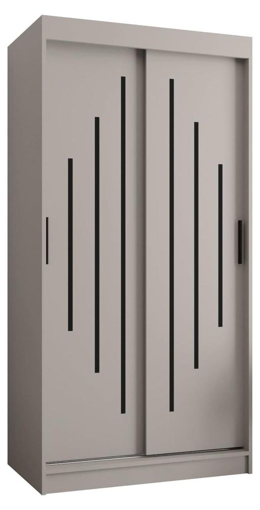 Kryspol - - Kleiderschrank ohne Spiegel, 100x200x62cm, 2 Tür, RUBINO Y 100 Kaschmir
