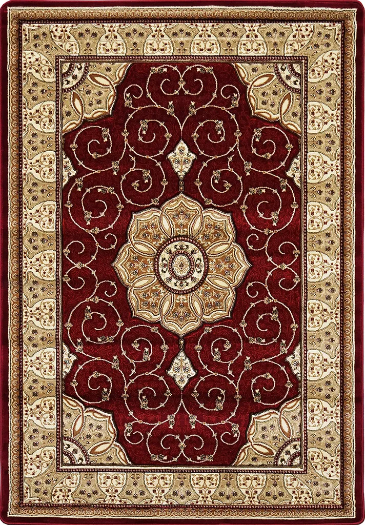 Tapis de salon rouge 200x290 ARTESIA 13 résistant et facile d'entretien