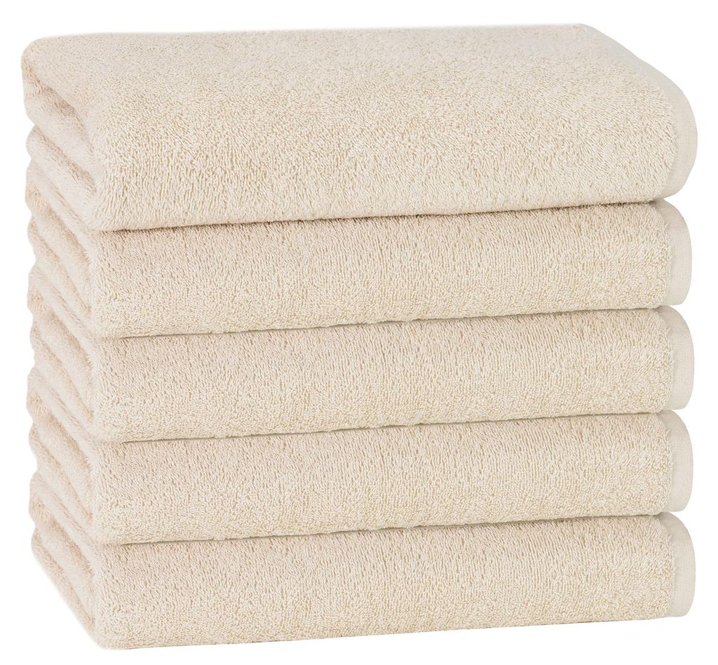 5er Set Duschtücher, 70x140 cm, 100% Baumwolle, Karamel Produktbild 