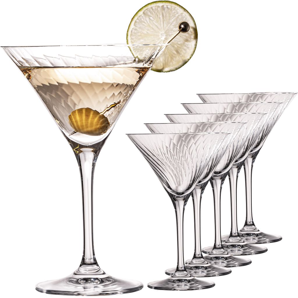 IMPERIAL Martini Gläser Set 6 Stück geriffeltes Produktbild 