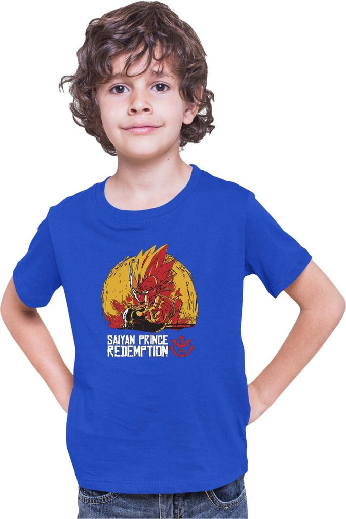 Kinder T-Shirt Dragon Anime Manga Ball Z Vegeta Prince, 12-13 Jahr - 152 / Blau