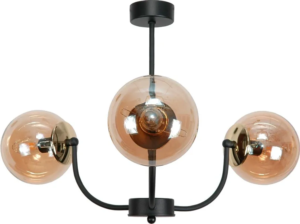 Lampada A Sospensione In Vetro Nero Amber 15-132 Esti Ned