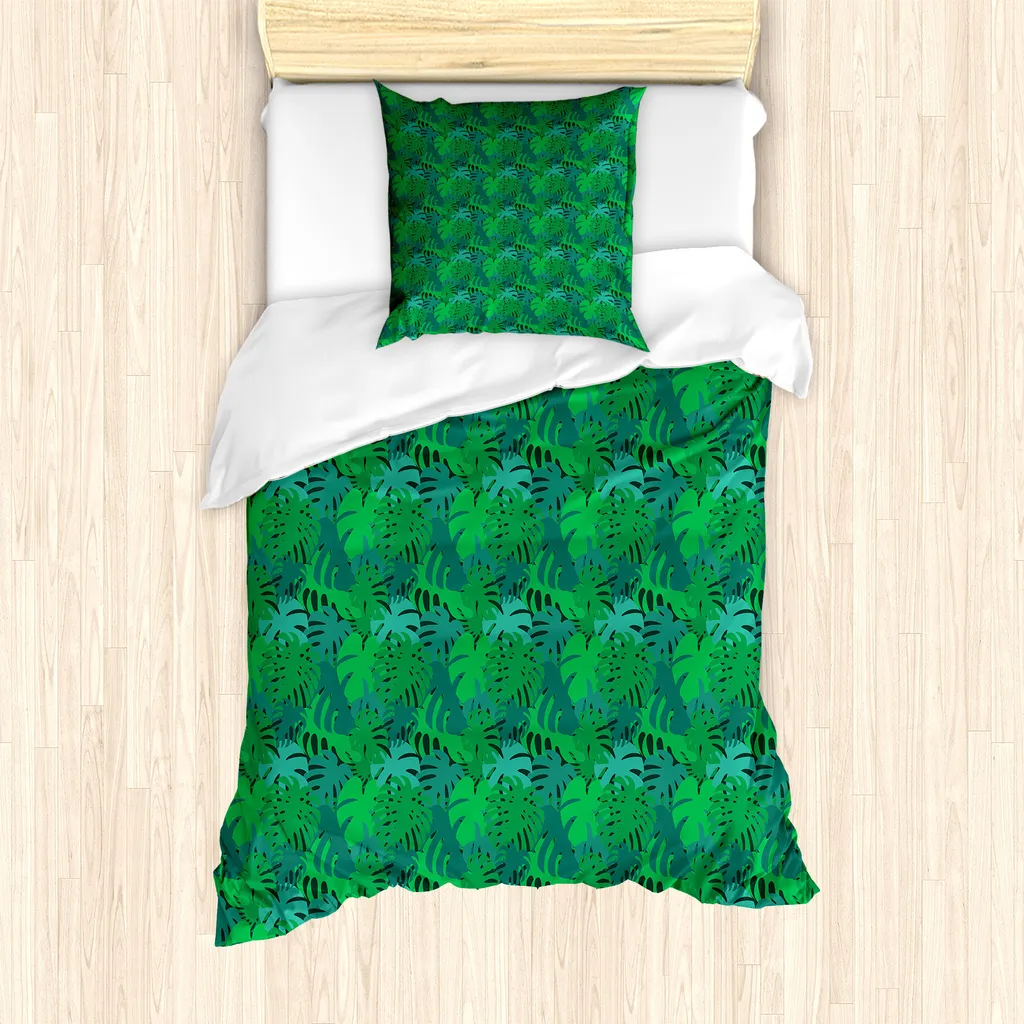 ABAKUHAUS Set Philodendron Verde Giada - Microfibra Anallergica