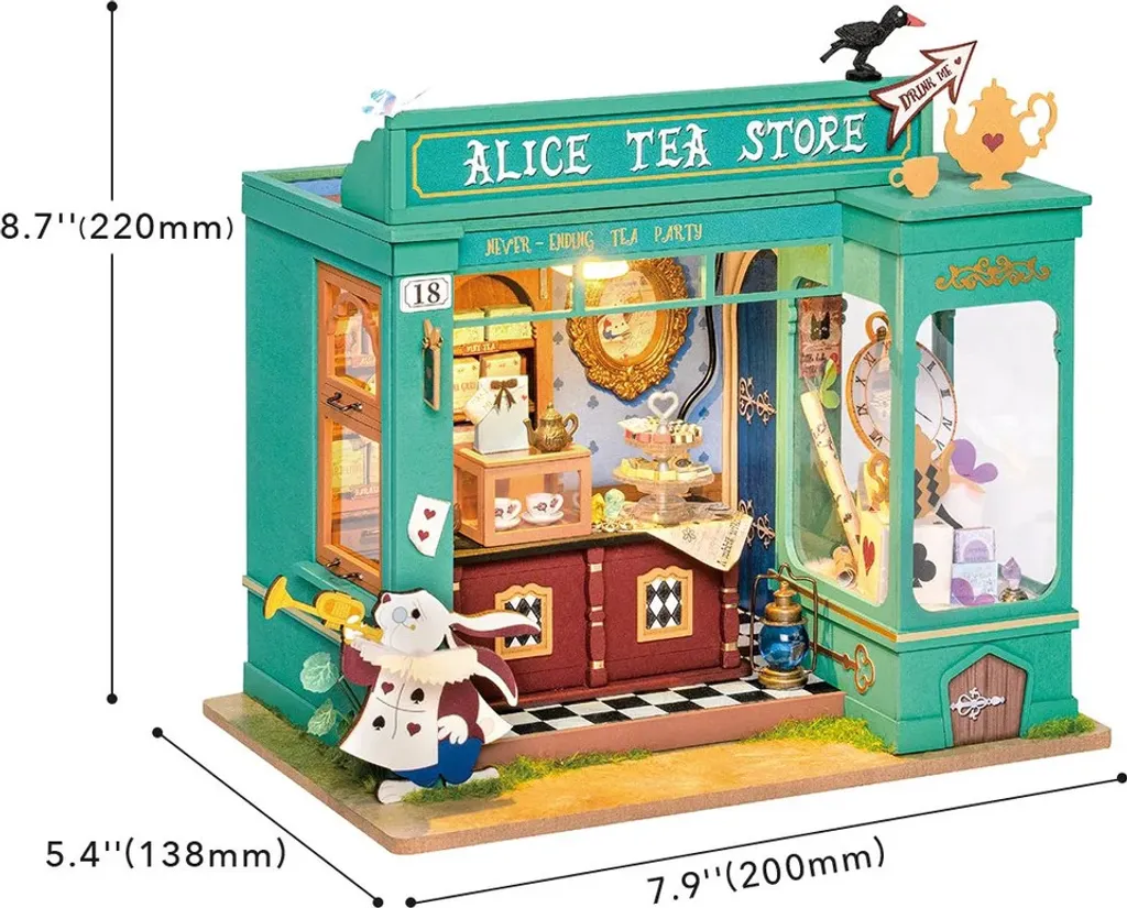 Miniature Magasin de thé RoboTime : Kit DIY avec éclairage LED intégré - 17