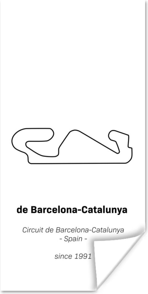 MuchoWow Poster Rennstrecke - F1 - Barcelona 40x80 cm - Dekoration