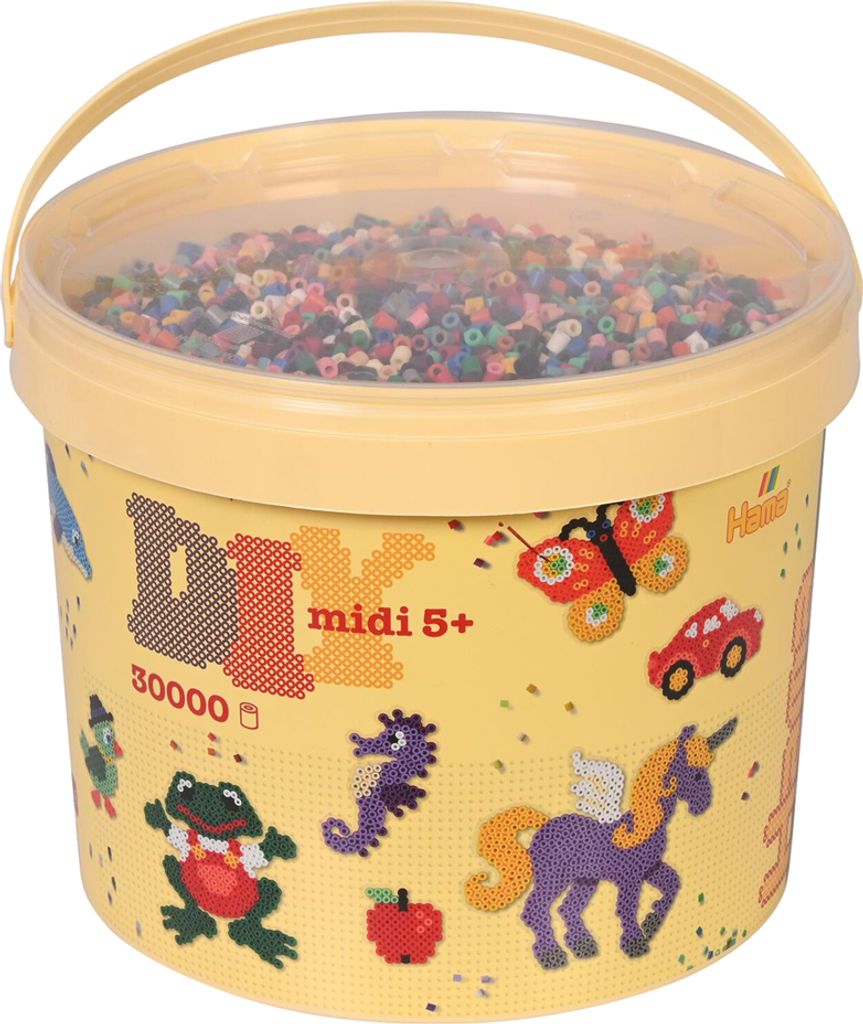 Hama Bügelperlen midi "Volltonmix" im Eimer 5,0 mm 30.000 Produktbild 