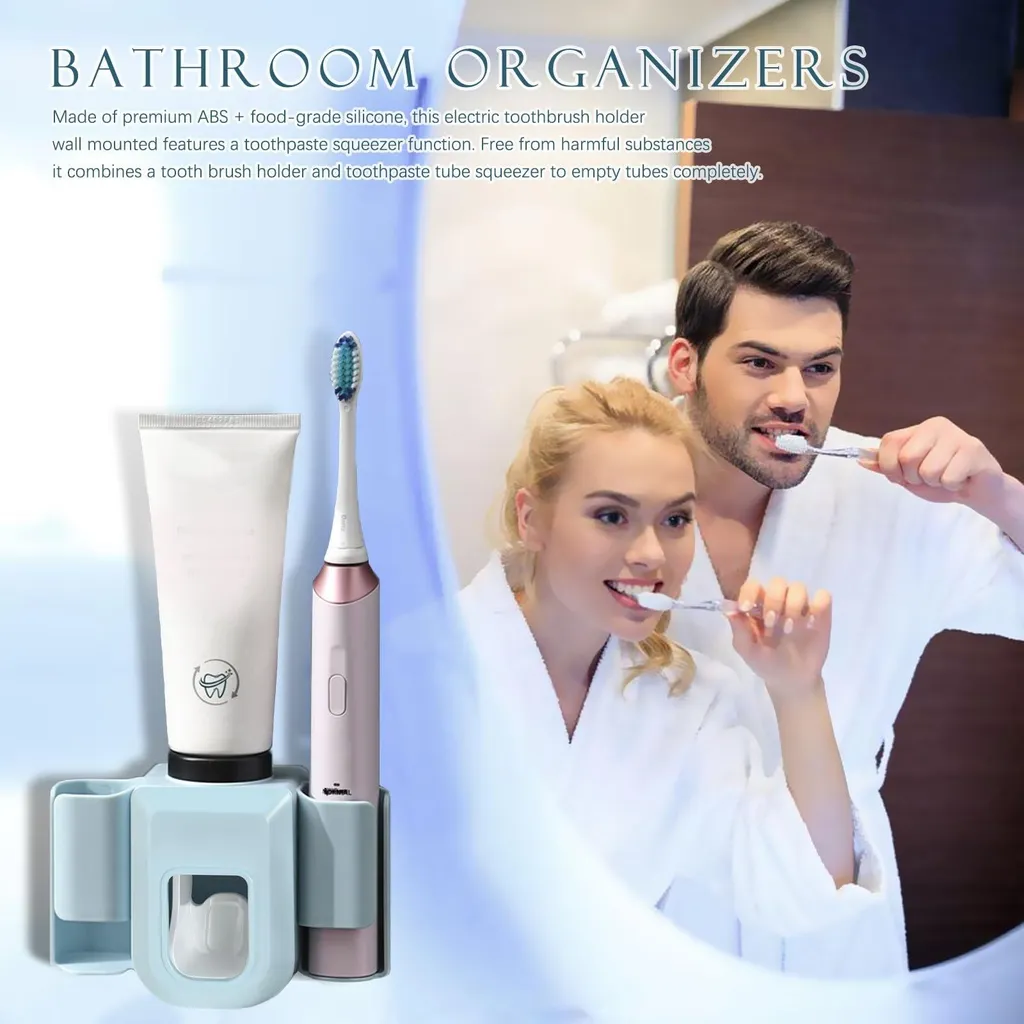 Distributeur de dentifrice avec support mural brosse à dents électrique - 2
