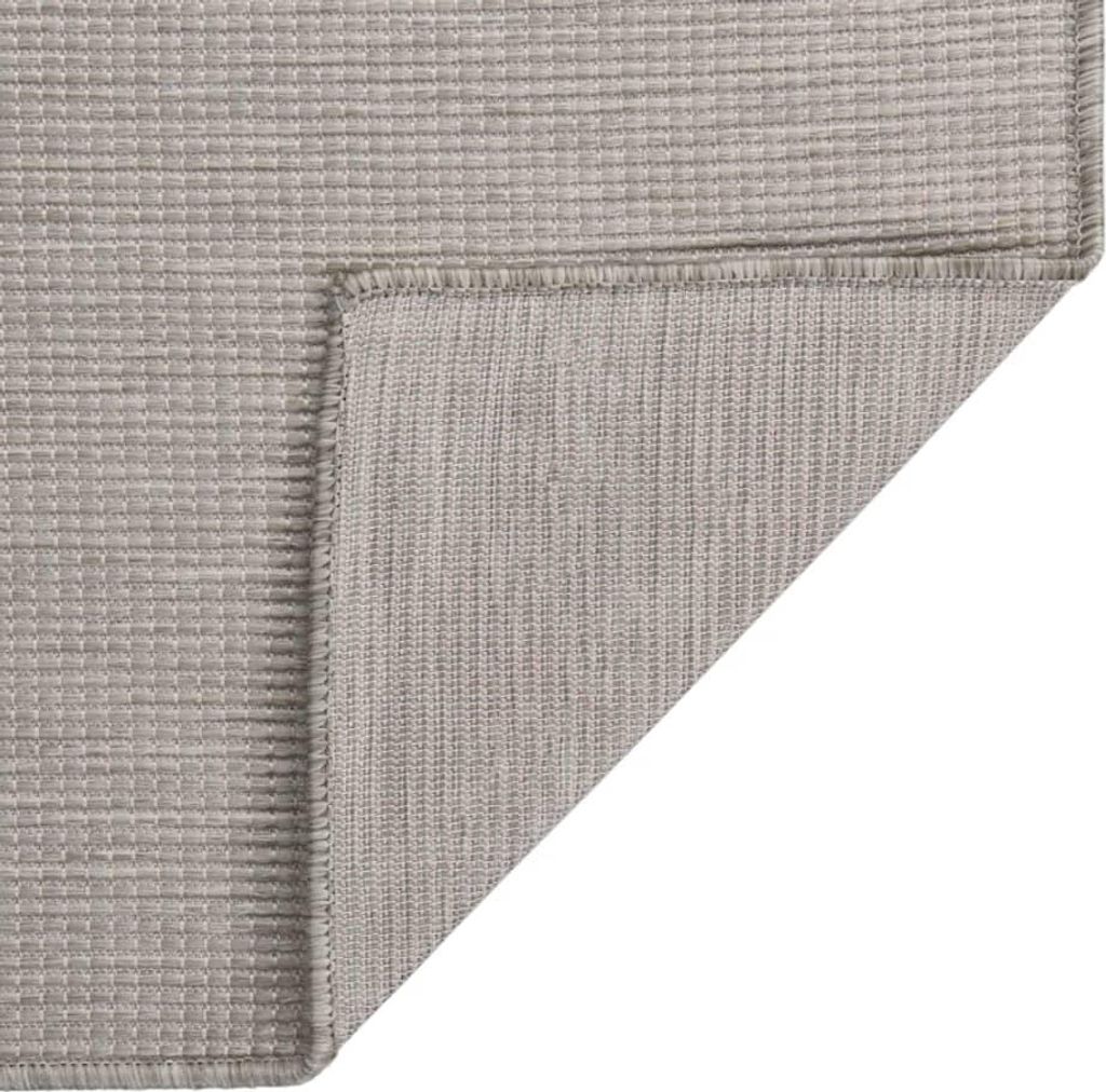 vidaXL Outdoor-Teppich Flachgewebe 100x200 cm Hellgrau Produktbild 