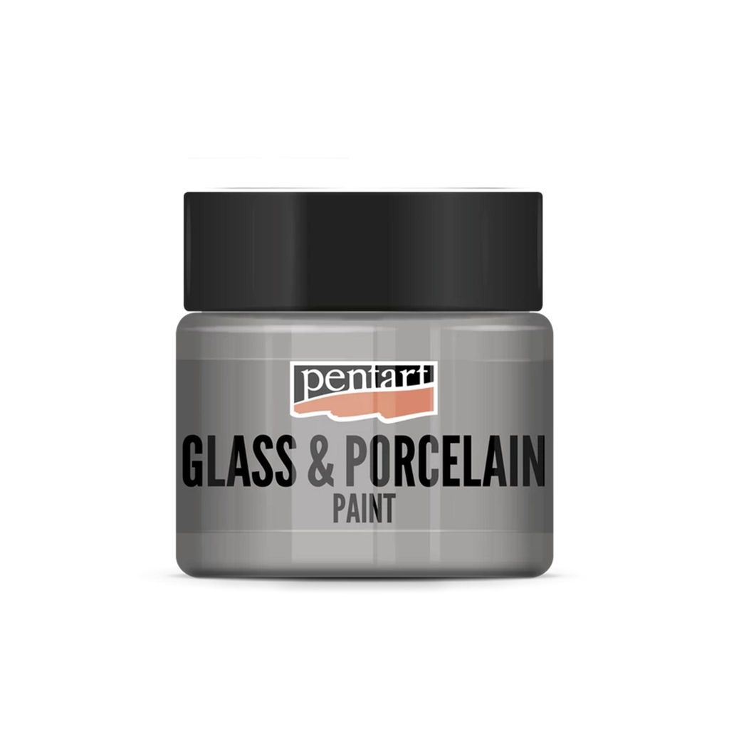 PENTART Glas- und Porzellanfarbe, 30 ml, Silber