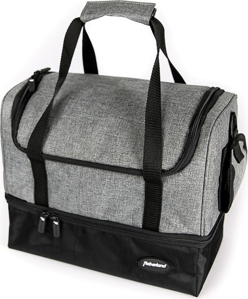 Haberland Gepäckträgertasche Emma, 32 x 26 x 18 cm, 15 Liter, UniKlip, grau/schwarz