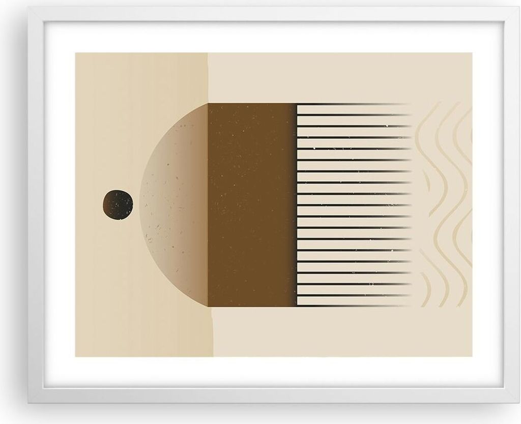 Gerahmtes Poster - Weißer Rahmen - Abstraktion Geometrisch Boho - 50x40 cm - Wand Bild - Wanddeko - Wandbilder - Kunstposter - Wandposter - Bilder...