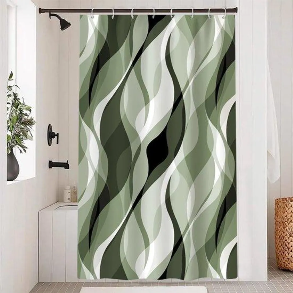 Rideau de douche imperméable décoratif 120x200 cm - Coloris Vert d'eau