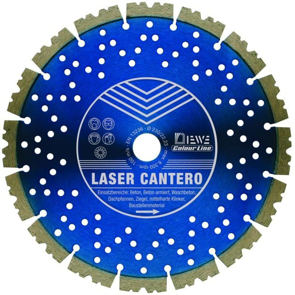 Diewe Diamant-Trennscheibe Laser Cantero 115, 125 x 22,23 mm Beton Ziegel Klinker, Trennscheiben Durchmesser:115 x 22.23 mm
