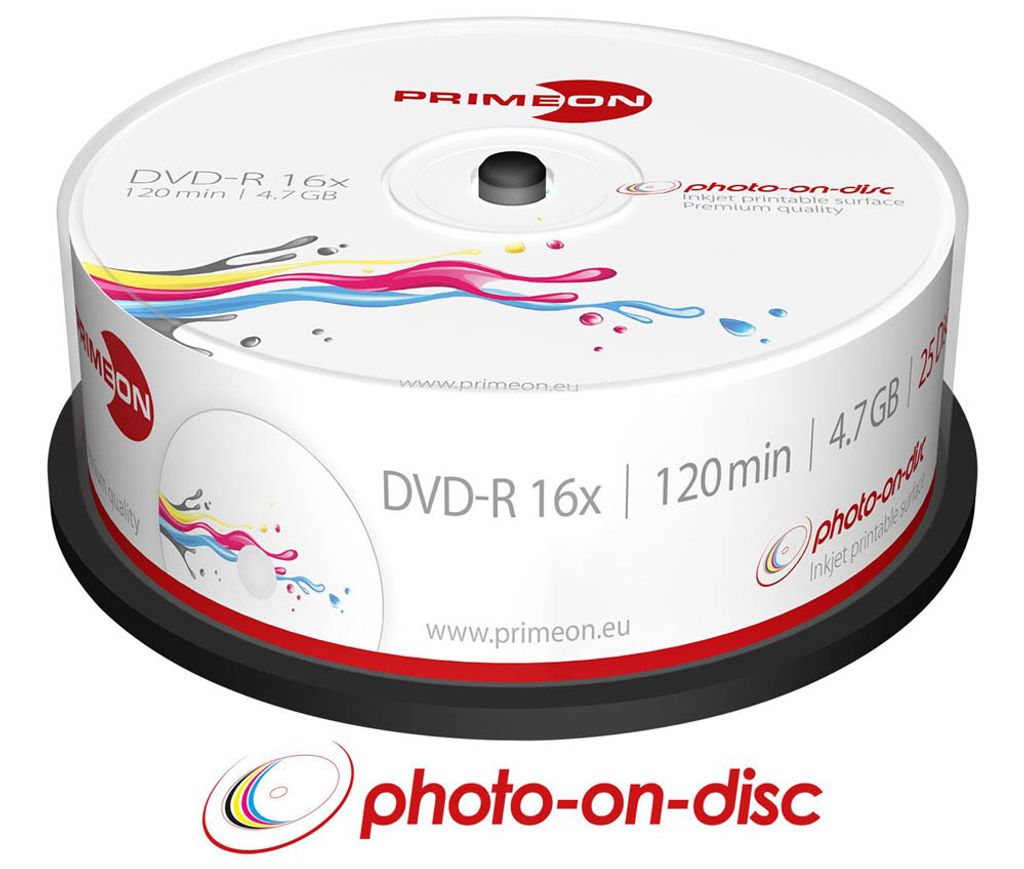 Primeon 2761205 Blank DVD-R 4.7 GB 25 pc(s) Spindle Printable