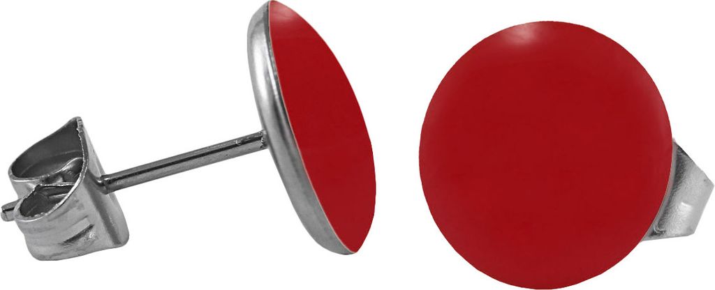 Chirurgenstahl Ohrstecker Emaille Größe - 4 mm Farbe - Rot