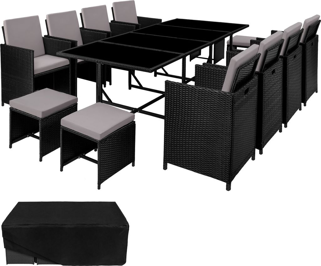 tectake Rattan Sitzgruppe Palma für 8 bis 12 Personen