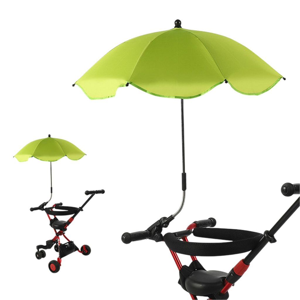Universal UV-Schutz Sonnenschirm für Kinderwagen, Strandkorb, Kinderwagen, Grün