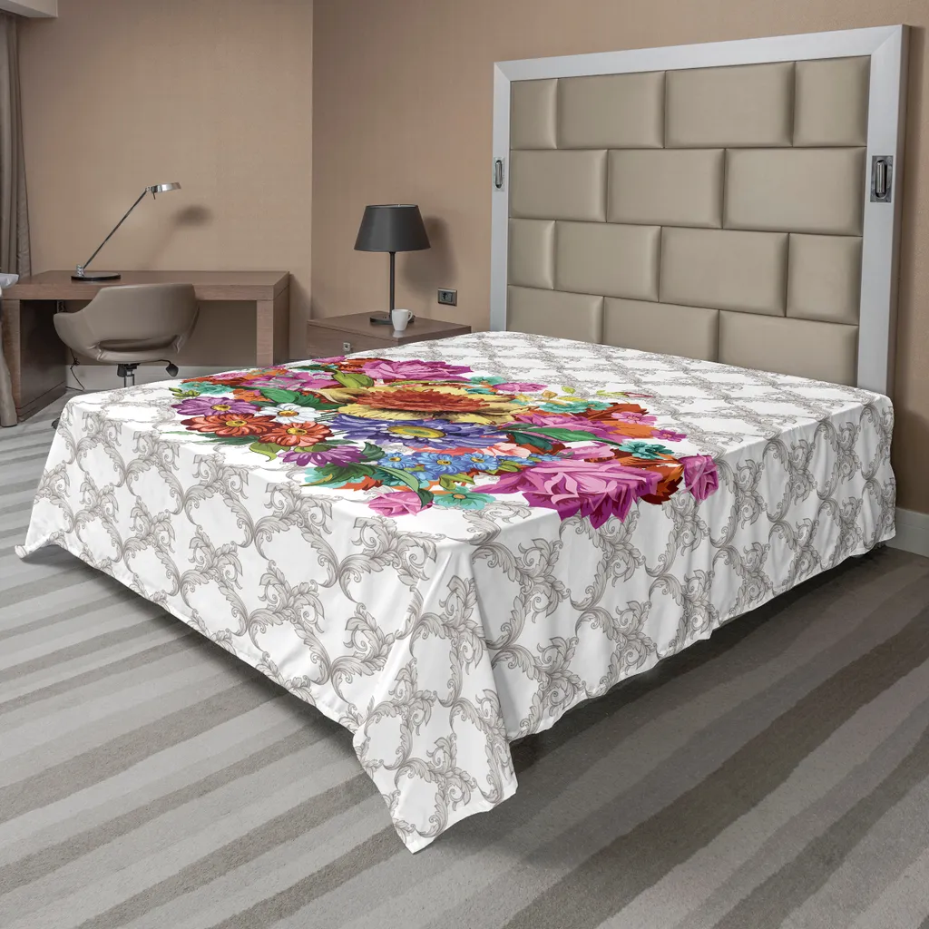 Drap de lit fleuri victorien pour une décoration de chambre élégante