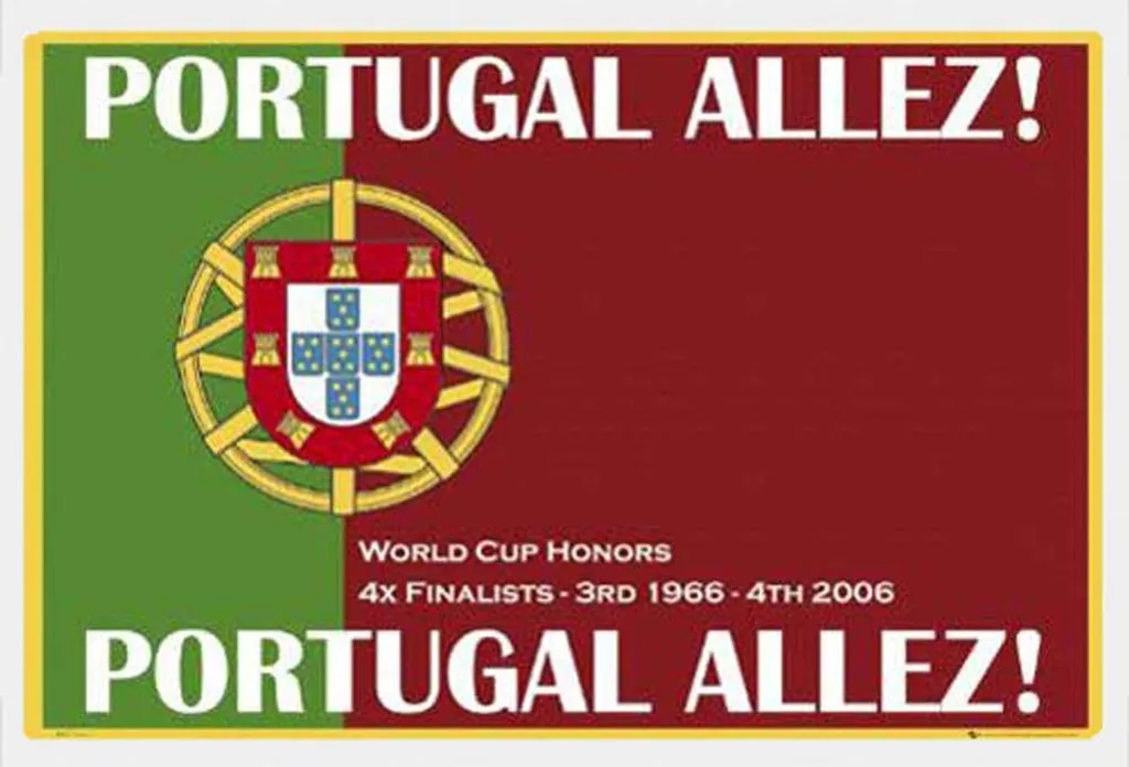 Poster Portugal Allez encadré idéal pour chambre de supporter de football