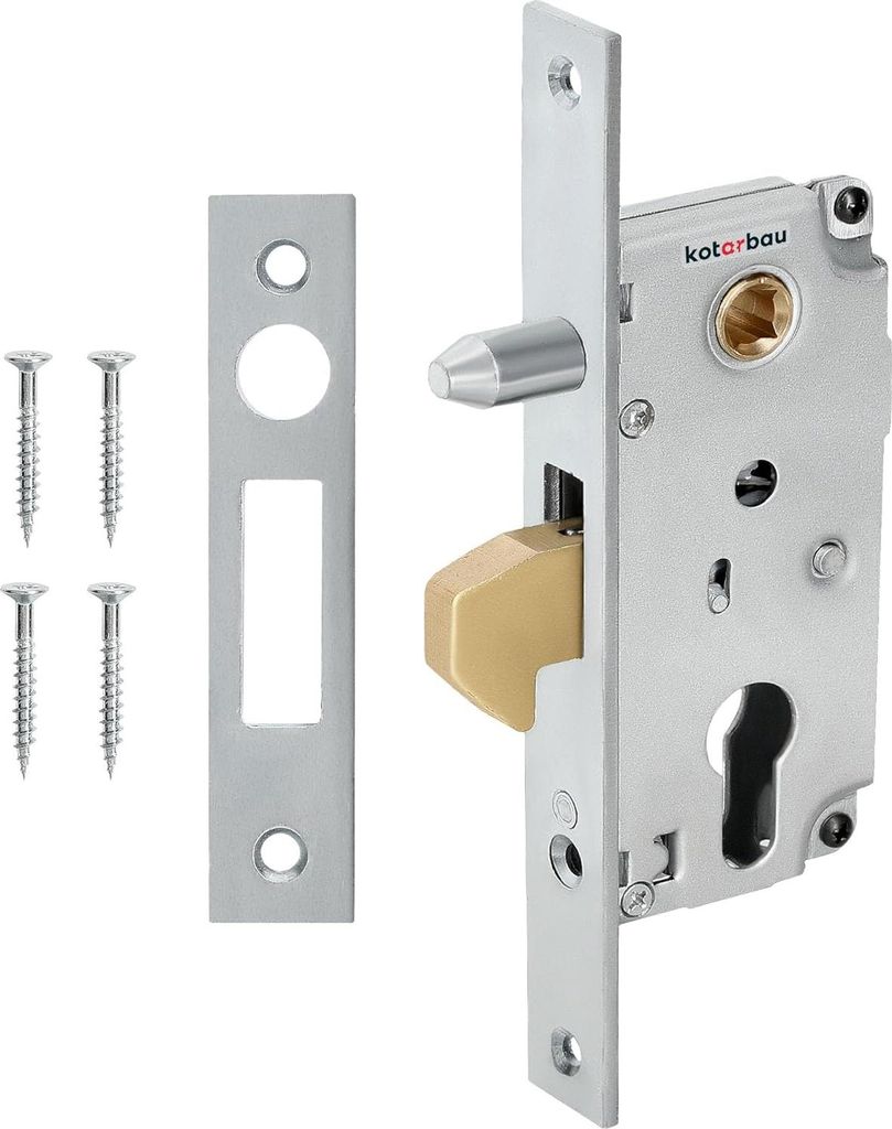 Haakschloss für Schiebetüren - Einsteckschloss F-40 - Führungsstift Schiebetürschloss - Hakenschloss - verzinkt - korrosionsbeständig - Abschl...