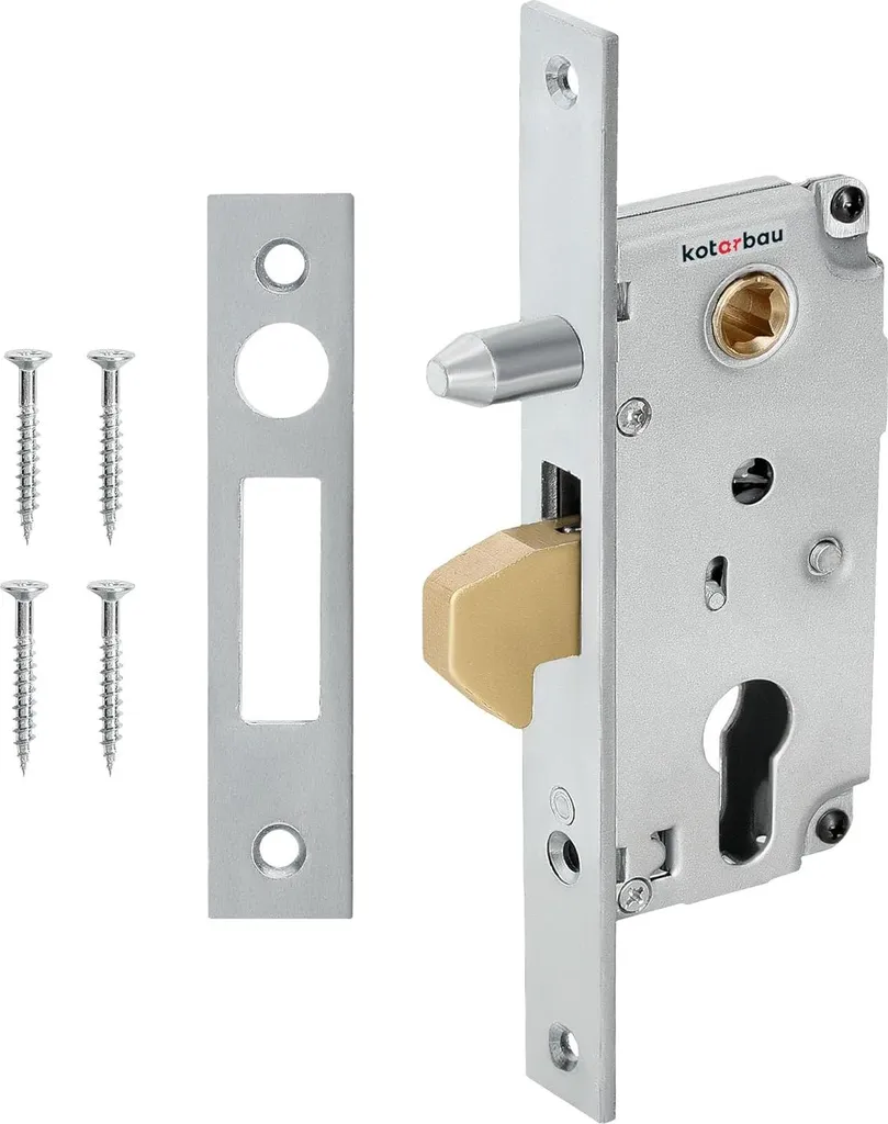 Serrure à crochet anti-corrosion pour porte d'accès et gâche incluse