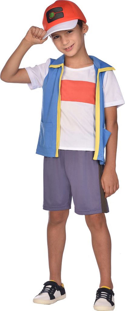 Pokemon Ash Kostüm, Kostüm für 8-10 Jahre Produktbild 