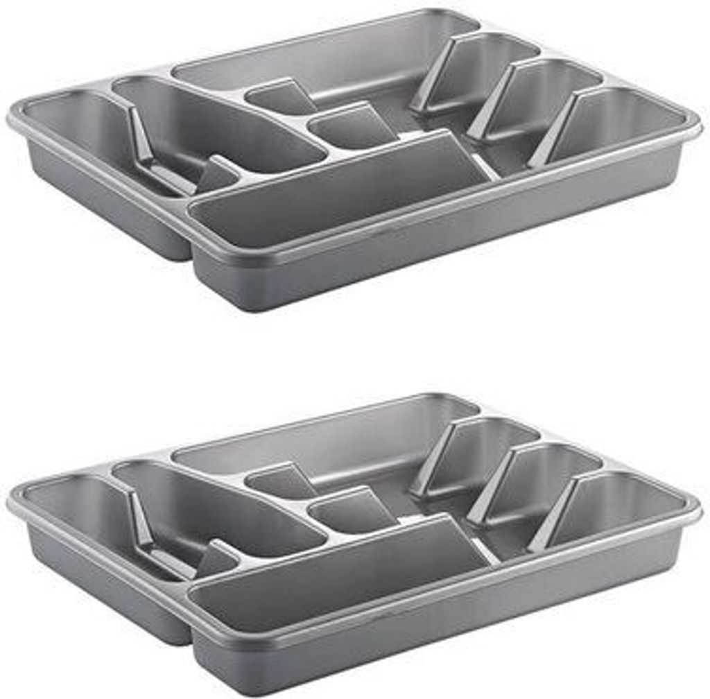 Two identical cutlery organizers are shown against a white background.
