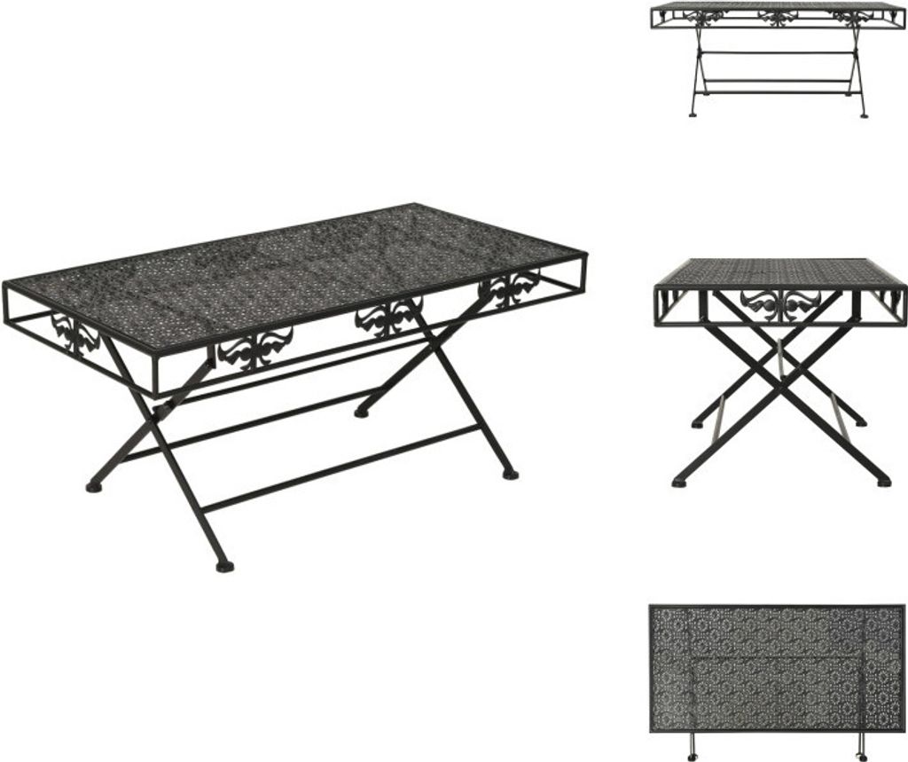 vidaXL Couchtisch Klappbar Vintage-Stil Metall 100x50x45 cm Schwarz - Couchtische