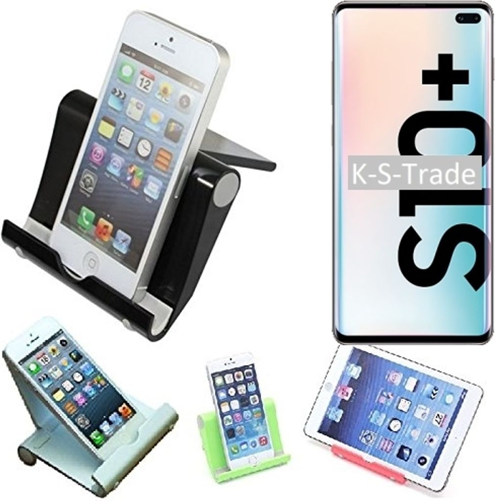 K-S-Trade Handy-Ständer kompatibel mit Samsung S10+ 128GB faltbarer Tischständer Smartphone Tablet Halterung Reise