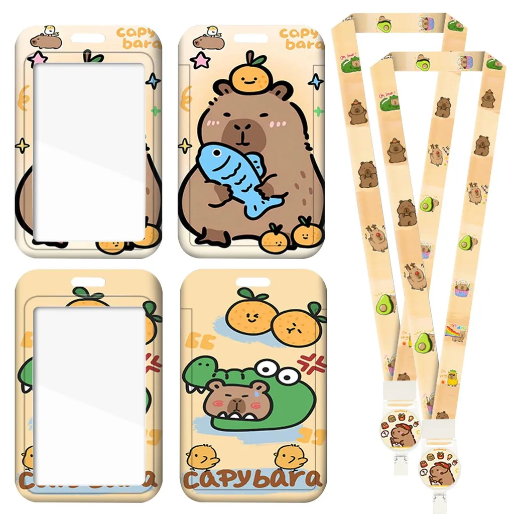 Porte-carte Capybara extensible en plastique rigide pour infirmière