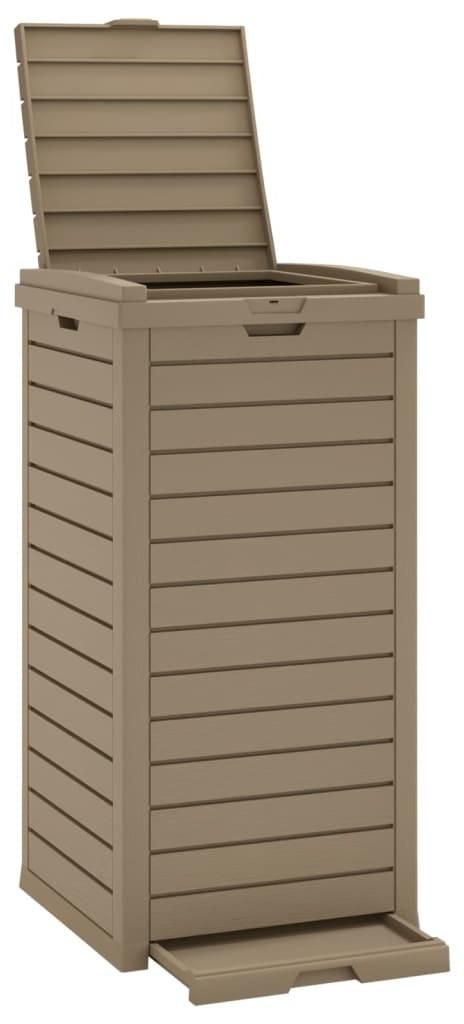 vidaXL Zewnętrzny kosz na śmieci Jasnobrązowy 41x41x86 cm Zdjęcie produktu 