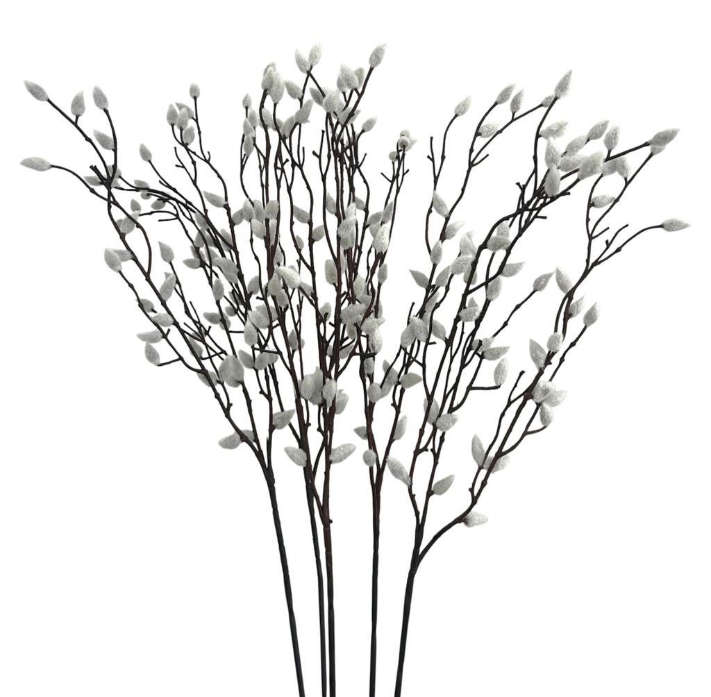 5x Künstlicher Weidenkätzchenzweig 71 cm – Palmkätzchen-Strauß Ostern