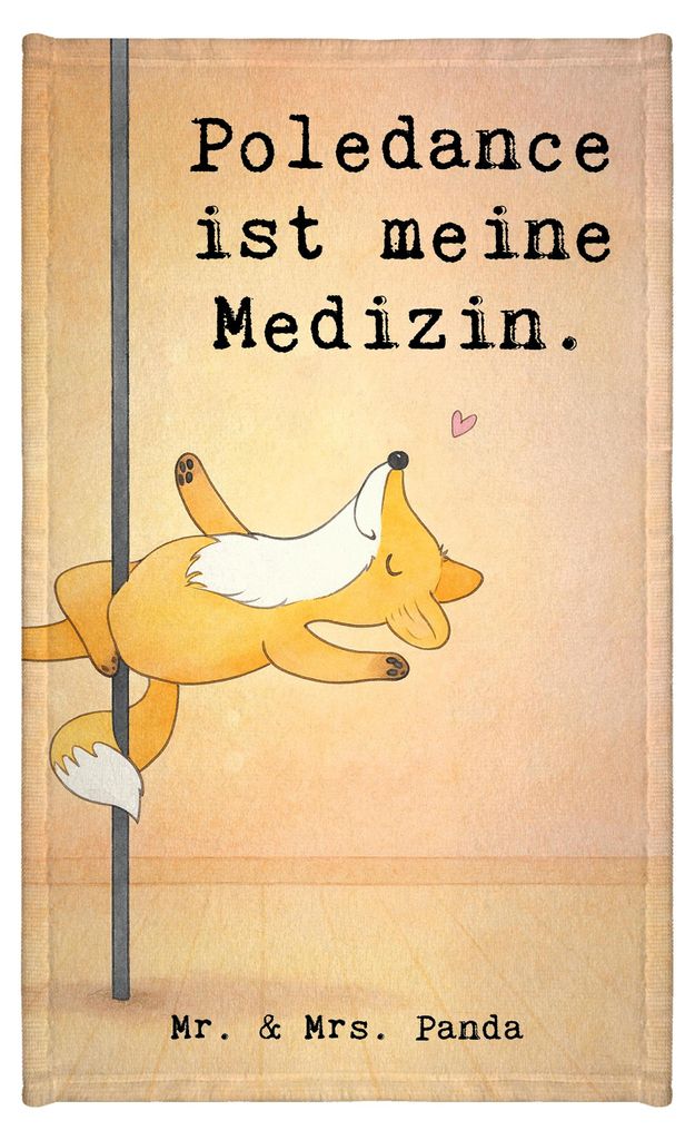 Mr. & Mrs. Panda Handtuch Fuchs Poledance Design - Weiß - Geschenk, Tanzen, Kleines, Pole Dance, gäste wc, Tanz, Klein