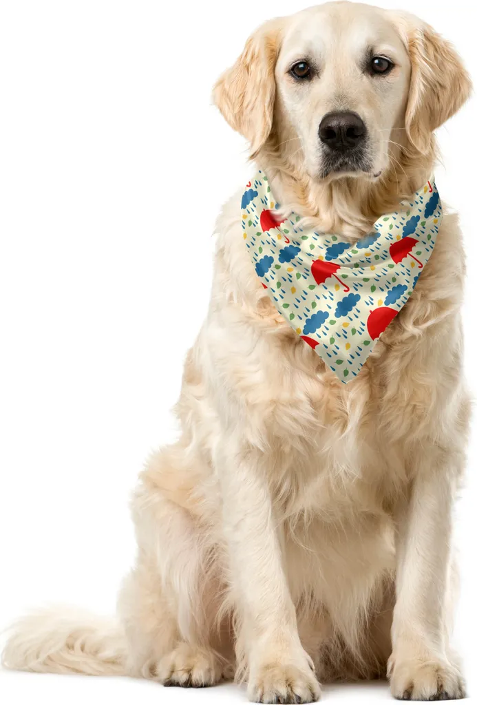 Bandana per Cani ABAKUHAUS 55x55 Impermeabile Ombrellini Autunno