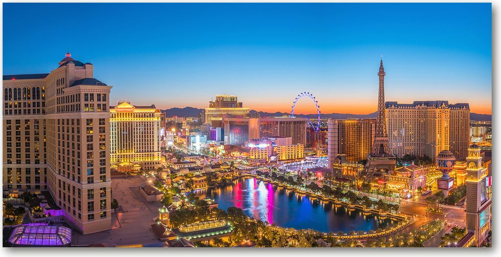 Tulup Küchenrückwand Spritzschutz aus Glas -100x50 -Spritzschutz auf gehärtetes GlasSehenswürdigkeiten Las Vegas USA