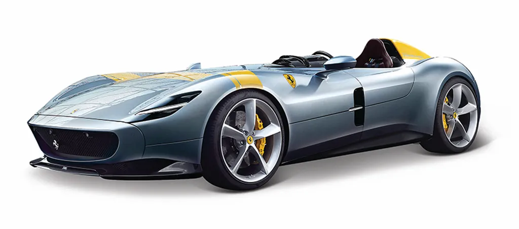 Maquette de voiture Ferrari Monza SP1 Bburago 1:18 Bleu Métallisé Luxe
