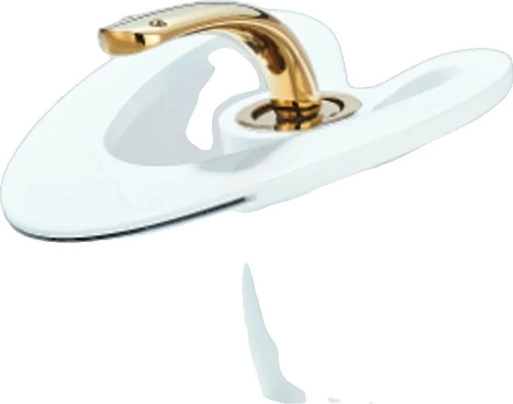Rubinetto per lavabo, monocomando, montaggio su piano, bianco e oro