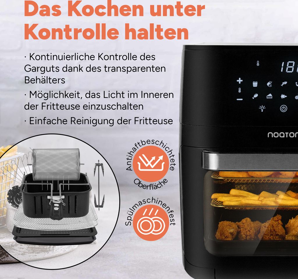 Noaton A120 Ultra Pro Heißluftfritteuse 12L, ohne Öl, Produktbild 3