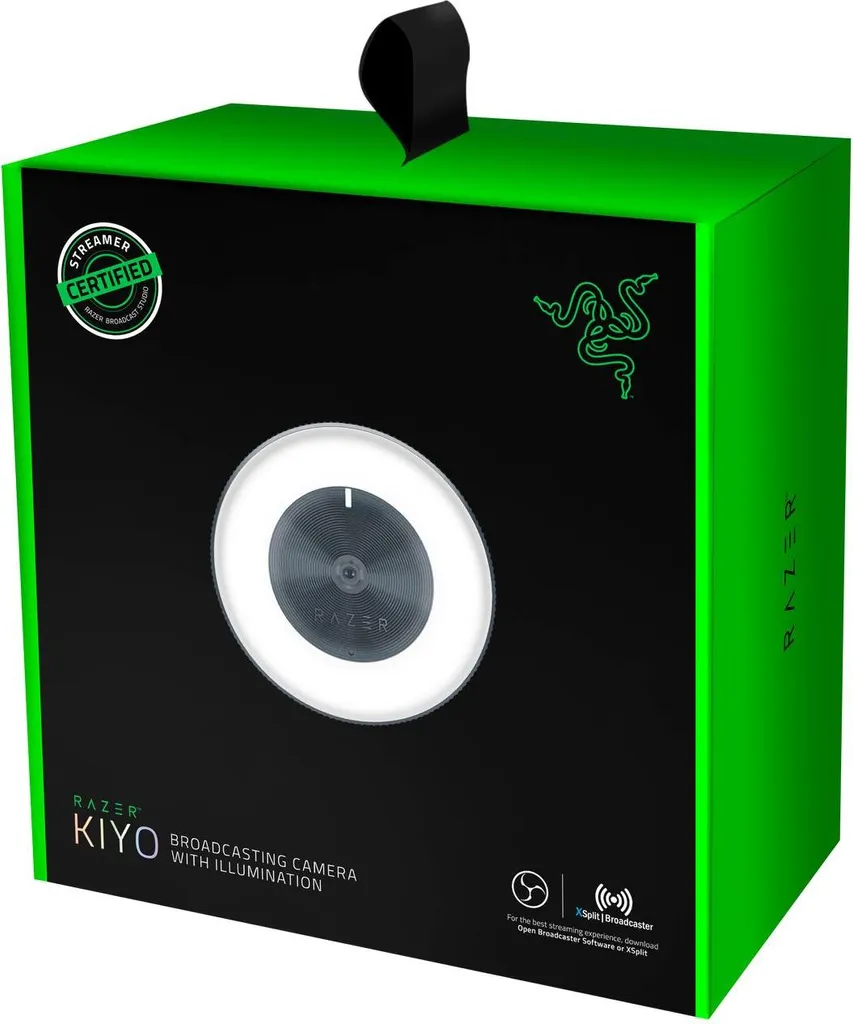 Razer Kiyo Webcam avec Ring Light Réglable pour Vidéoconférence et Jeu - 24