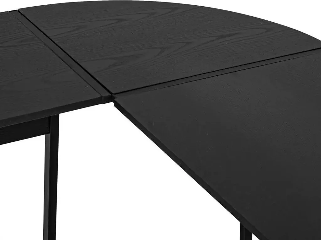 Bureau en L noir avec large plateau 152 cm - Structure robuste et stable