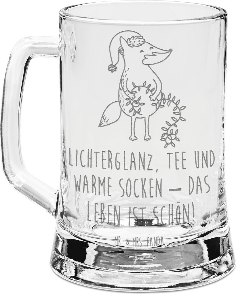 Mr. & Mrs. Panda Glas Bierkrug Fuchs Weihnachten - Produktbild 