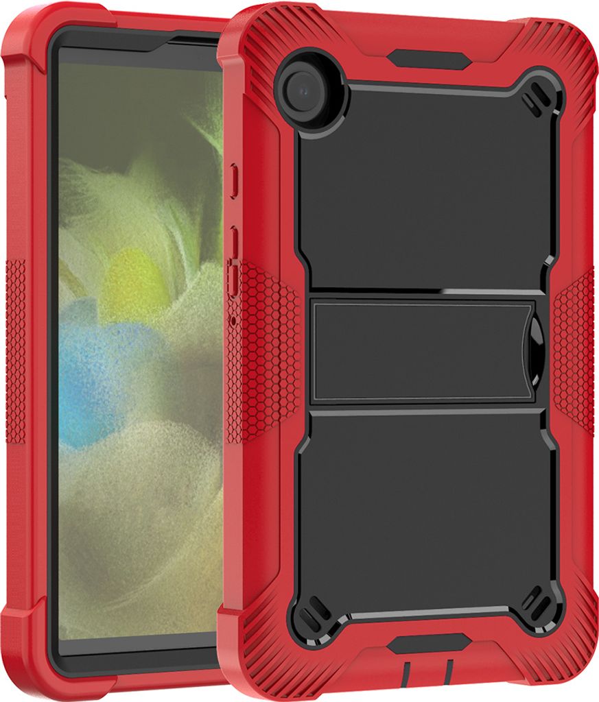 Schutzhülle für Samsung Galaxy Tab A9 8,7 Zoll 2023 Robust Hybrid Tablet Hülle mit Ständer Rot