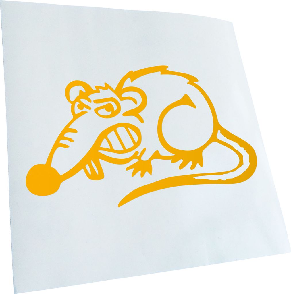 Kiwistar - Autoaufkleber - Ratte Rat Rost Comic - Weiss - 17x10cm - Aufkleber für Auto, Laptop, Fahrrad, LKW, Motorrad mehrfarbig JDM Decal Racing
