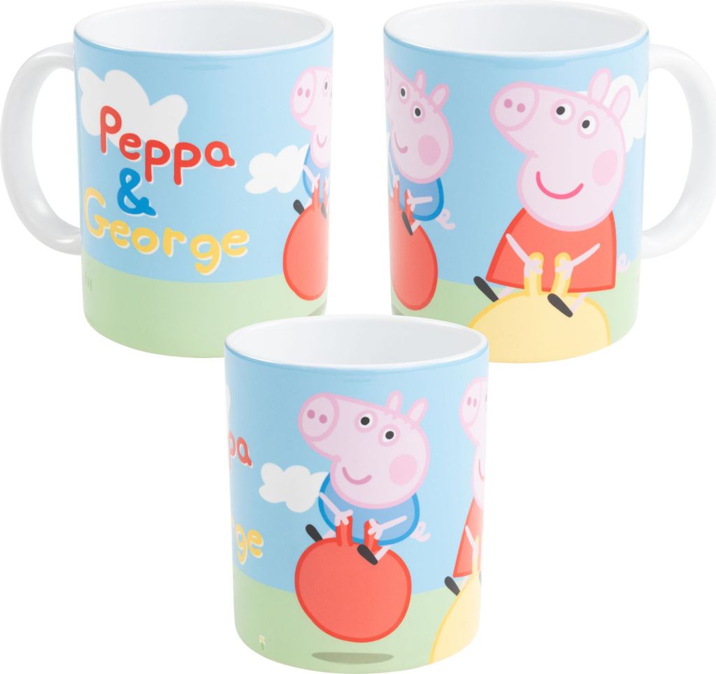 Peppa Wutz Tasse - Peppa & George Kaffeetasse Becher Kaffeebecher aus Keramik 320 ml