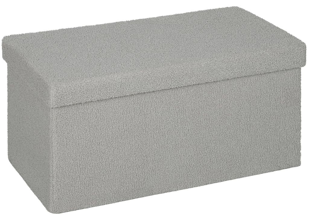 HOMCOM Sitzbank mit Stauraum, faltbar Polsterbank, Bettbank Sitztruhe Hellgrau