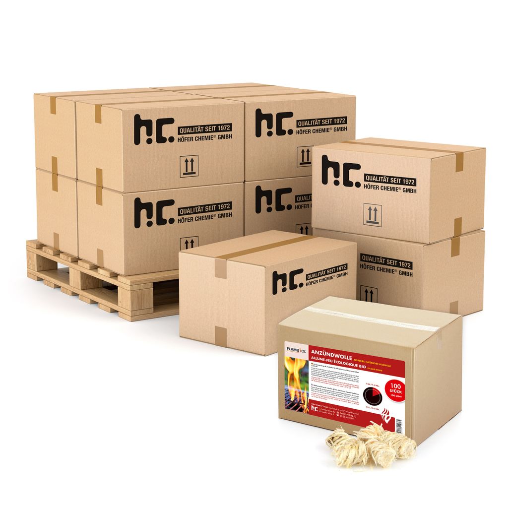 160x 100 Stk. Anzündwolle für Holzöfen und Grills
