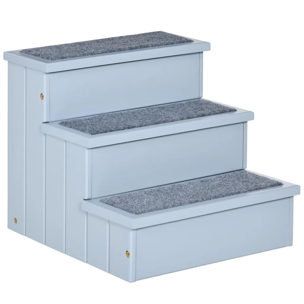 Escalier pour animaux Fortuna Lai 3 marches gris avec rangement intégré