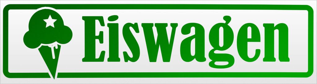 Kiwistar Eiswagen Magnetschild Schild magnetisch - 20cm Grün - reflektierend - Magnetfolie für Auto PKW Kfz